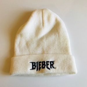 Purpose Tour Merch - White Bieber Beanie